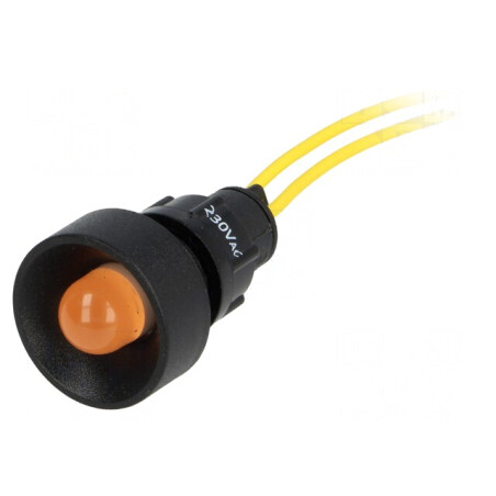 Lampă LED portocalie 230V Ø13mm IP40 | Electronic-mag.ro | Componente Electronice