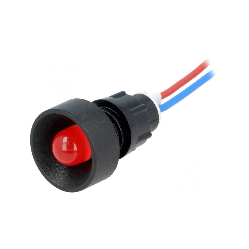Lampă LED roșie 12V concavă Ø13mm IP40 | Electronic-mag.ro | Componente Electronice