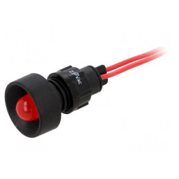Lampă LED Control Roșie 230V Ø13mm IP40 | Electronic-mag.ro | Componente Electronice