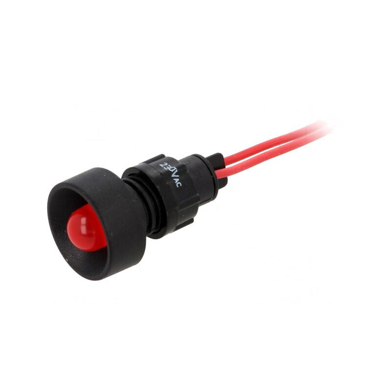 Lampă LED Control Roșie 230V Ø13mm IP40 | Electronic-mag.ro | Componente Electronice