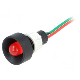 Lampă LED concavă roșie 24V Ø13mm IP40 | Electronic-mag.ro | Componente Electronice