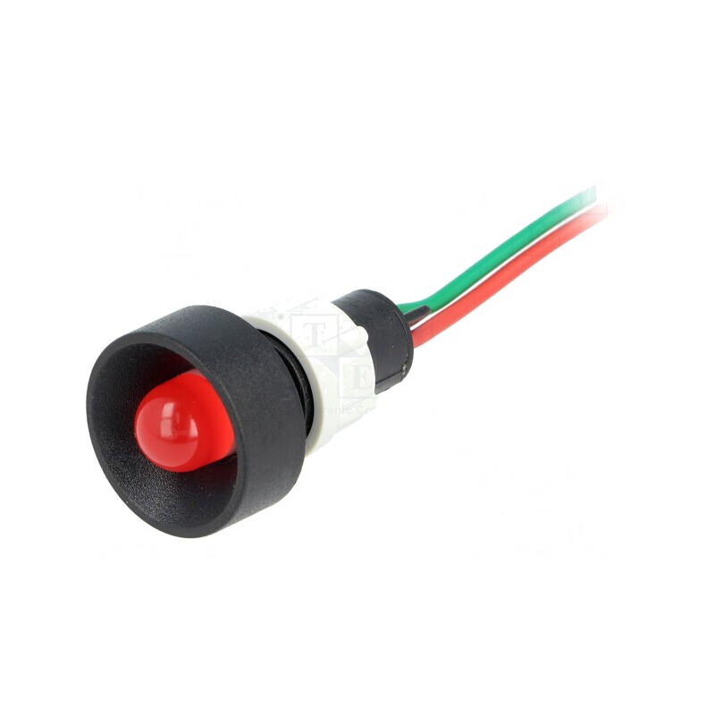 Lampă LED concavă roșie 24V Ø13mm IP40 | Electronic-mag.ro | Componente Electronice