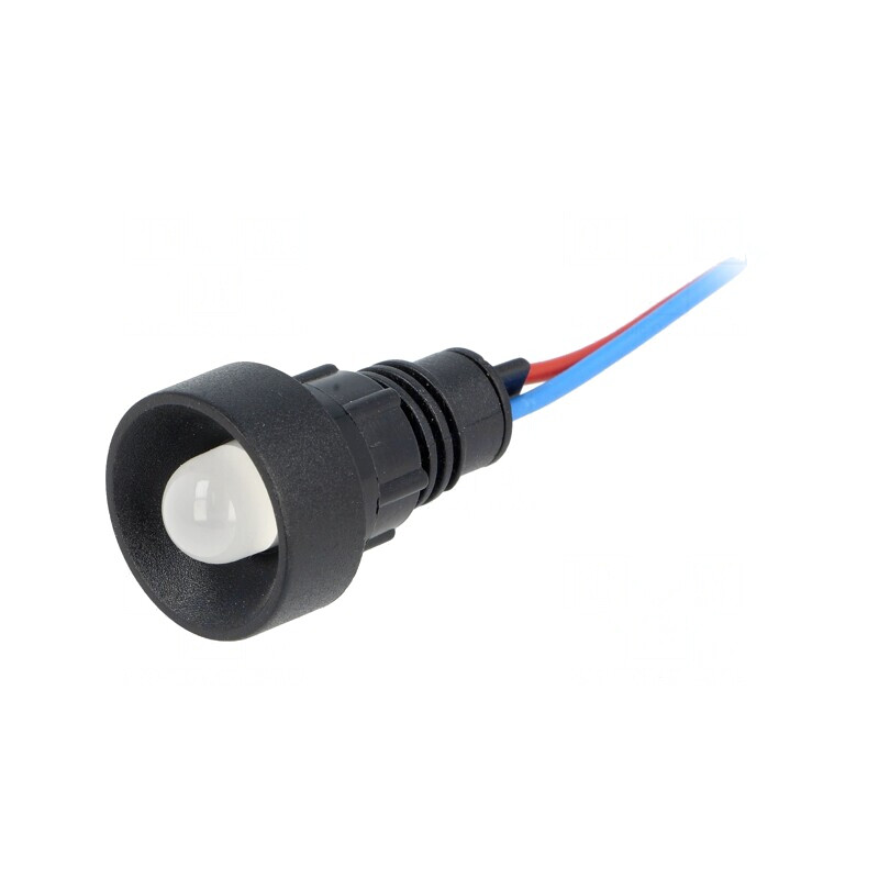 Lampă LED de control albă 12V 13mm IP40 | Electronic-mag.ro | Componente Electronice