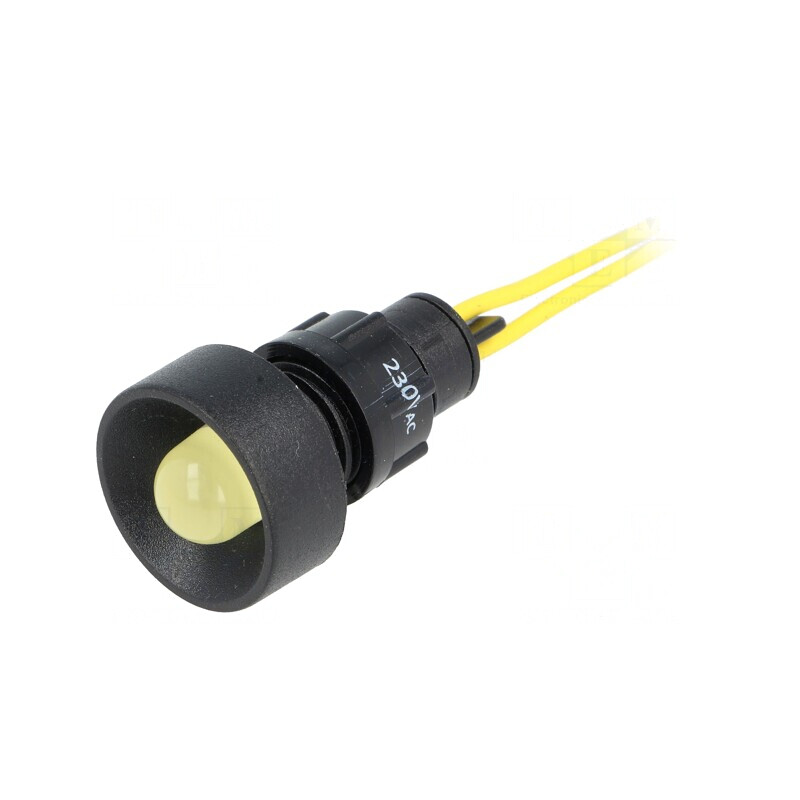 Lampă de control LED galbenă 230V Ø13mm IP40 | Electronic-mag.ro | Componente Electronice