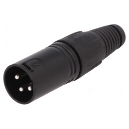 Mufă XLR 3-PIN Tată Argintată Neagră | Electronic-mag.ro | Componente Electronice