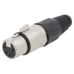 Mufă XLR Mamă 5 Pin Metalică Argintată | Electronic-mag.ro | Componente Electronice