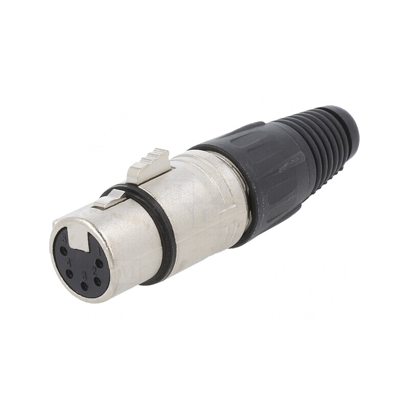 Mufă XLR Mamă 5 Pin Metalică Argintată | Electronic-mag.ro | Componente Electronice