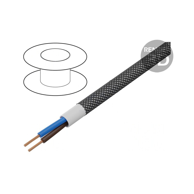 Cablu Electric Rotund Textil Negru 2x0,5mm2 50m | Electronic-mag.ro | Componente Electronice