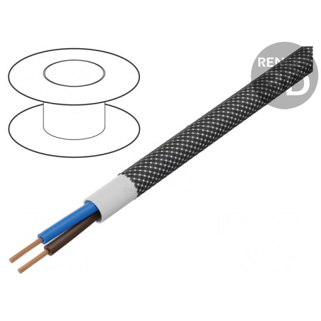 Cablu Electric Rotund Textil Negru 2x0,5mm2 50m | Electronic-mag.ro | Componente Electronice