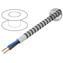 Cablu YTLY Rotund 2x0,5mm² Textilă Negru-Alb 150V
