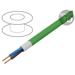 Cablu Electric Rotund 2x0.5mm2 Cu Textilă Verde 50m
