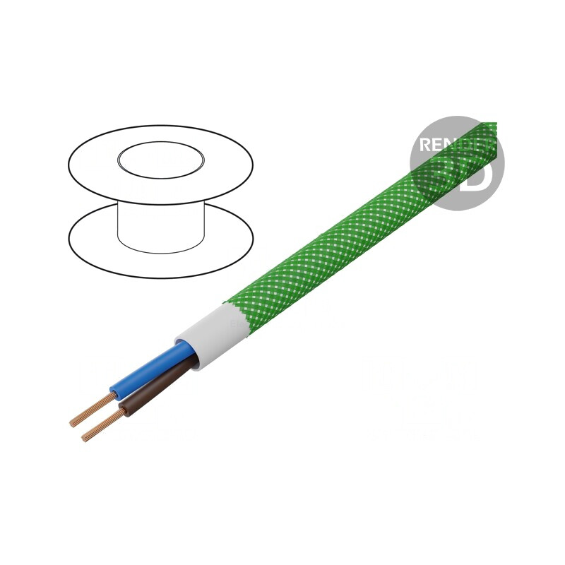 Cablu Electric Rotund 2x0.5mm2 Cu Textilă Verde 50m | Electronic-mag.ro | Componente Electronice