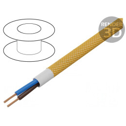 Cablu Electric Rotund Cupru Textil Portocaliu 2x0,5mm2 150V