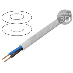 Cablu YTLY 2x0,5mm2 Rotund Cu Textilă Alb 50m | Electronic-mag.ro | Componente Electronice