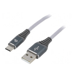 Cablu USB 2.0 USB A la USB C Aurit 1m Gri 480Mbps | Electronic-mag.ro | Componente Electronice