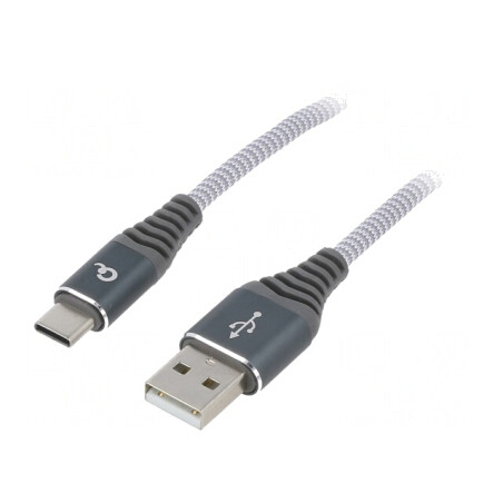 Cablu USB 2.0 USB A la USB C Aurit 1m Gri 480Mbps | Electronic-mag.ro | Componente Electronice