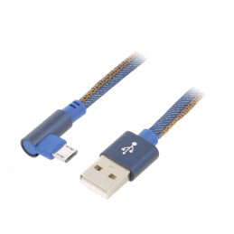 Cablu USB 2.0 A la Micro B Unghi Aurit | Electronic-mag.ro | Componente Electronice
