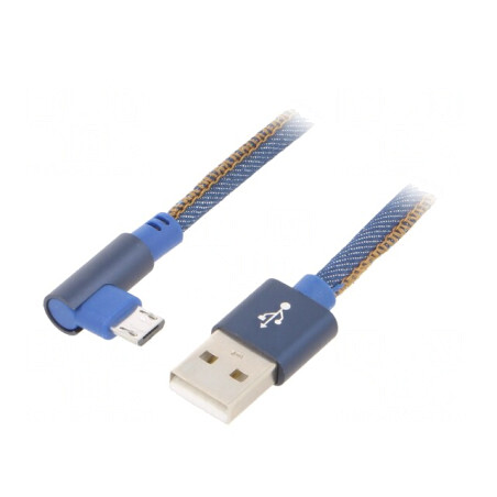 Cablu USB 2.0 A la Micro B Unghi Aurit | Electronic-mag.ro | Componente Electronice
