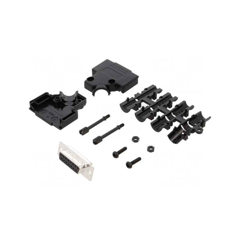 D-Sub 15-Pin Mufă Mamă 45° Lipire Cabluri | Electronic-mag.ro | Componente Electronice