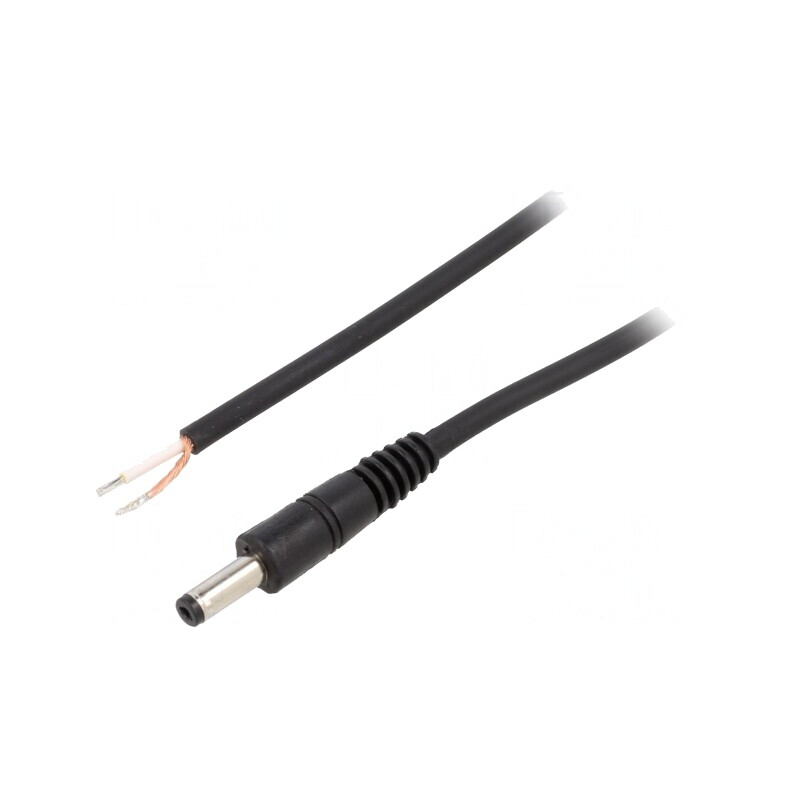 Cablu DC 4,8/1,7 Mufă Dreaptă Negru 0,5m 1x0,75mm2 | Electronic-mag.ro | Componente Electronice
