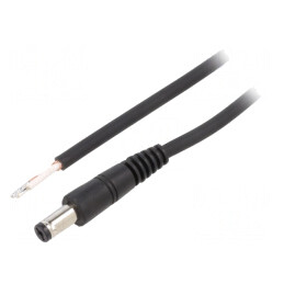 Cablu Alimentare DC 5,5/1,7 mm Negru 0,5m | Electronic-mag.ro | Componente Electronice