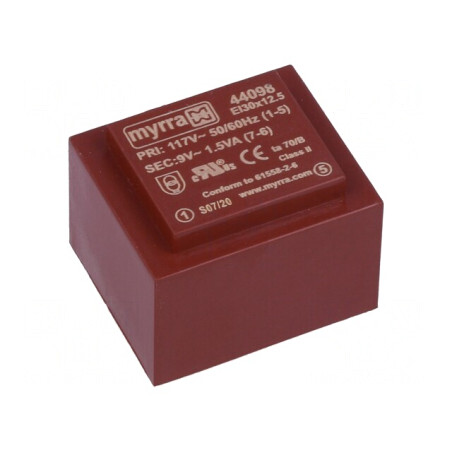 Transformator Încapsulat 1,5VA 117VAC 9V 167mA PCB | Electronic-mag.ro | Componente Electronice