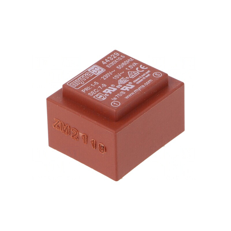 Transformator încapsulat 1,5VA 230VAC 15V 100mA PCB | Electronic-mag.ro | Componente Electronice