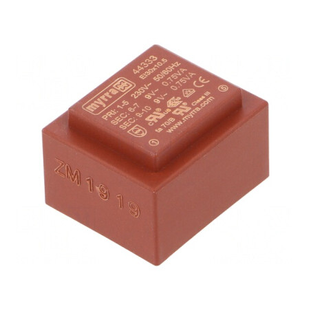 Transformator încapsulat 1,5VA 230V 9V PCB | Electronic-mag.ro | Componente Electronice