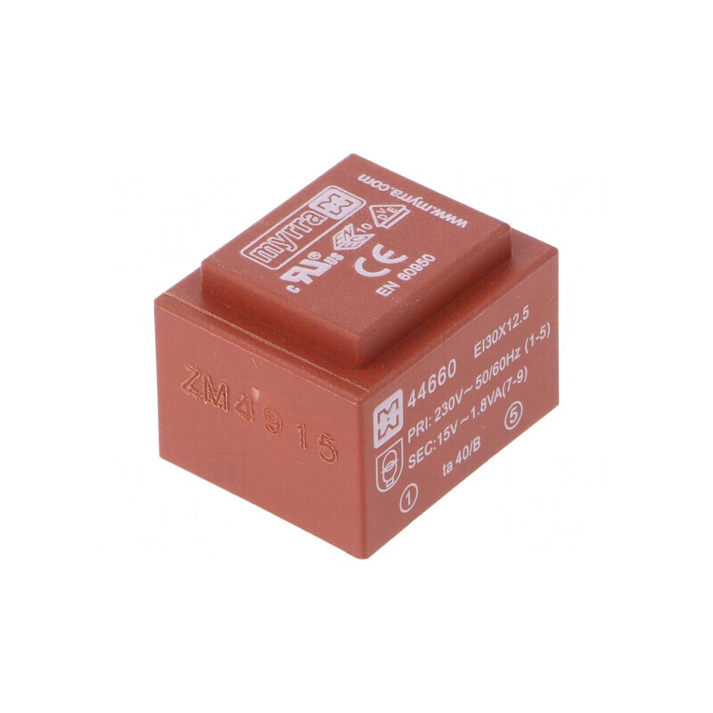 Transformator Încapsulat 1,8VA 230V 15V 120mA PCB | Electronic-mag.ro | Componente Electronice