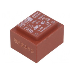 Transformator încapsulat 1,8VA 230VAC 9V 200mA PCB | Electronic-mag.ro | Componente Electronice