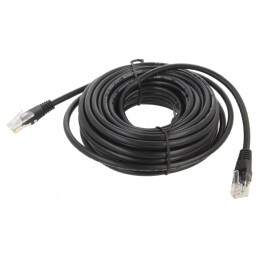 Patch Cord UTP Cat5e 10m Negru PVC 26AWG | Electronic-mag.ro | Componente Electronice