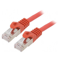 Patch cord S/FTP Cat 6a LSZH roșu 2m | Electronic-mag.ro | Componente Electronice