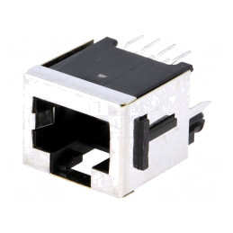 Soclu RJ45 8p8c cu Blocare Panou THT Drept | Electronic-mag.ro | Componente Electronice