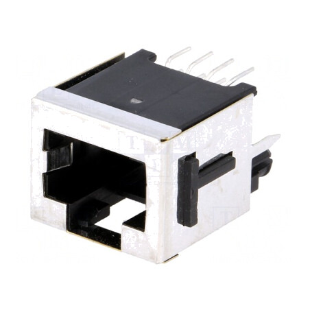 Soclu RJ45 8p8c cu Blocare Panou THT Drept | Electronic-mag.ro | Componente Electronice