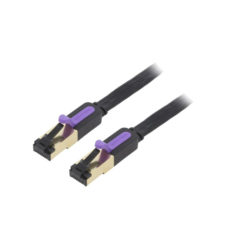 Patch cord U/FTP negru 1m aurit | Electronic-mag.ro | Componente Electronice