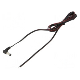 Cablu de Alimentare DC 5,5/2,1mm Unghi Negru 1,5m | Electronic-mag.ro | Componente Electronice