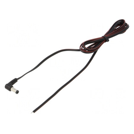 Cablu de Alimentare DC 5,5/2,1mm Unghi Negru 1,5m | Electronic-mag.ro | Componente Electronice