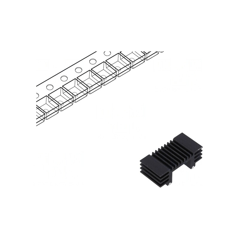Radiator Extrudat Negru 12.7mm x 25.91mm | Electronic-mag.ro | Componente Electronice