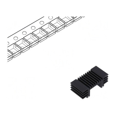 Radiator Extrudat Negru 12.7mm x 25.91mm | Electronic-mag.ro | Componente Electronice