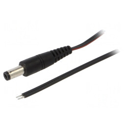 Cablu Alimentare DC 5,5/2,1 Negru 1,5m | Electronic-mag.ro | Componente Electronice