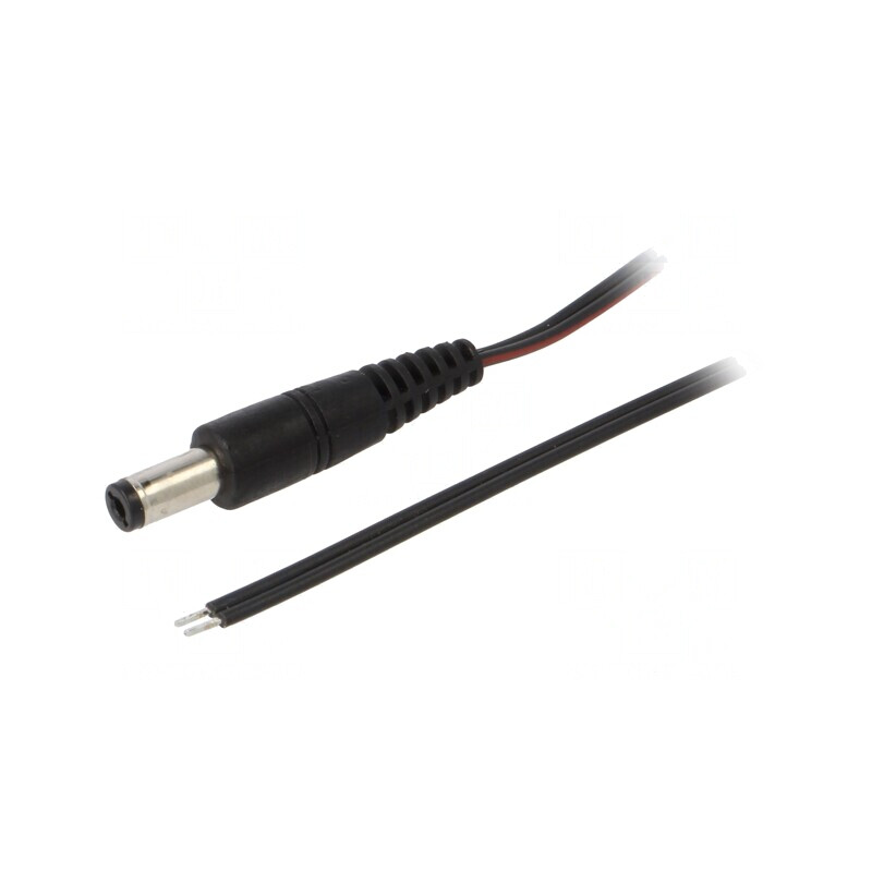 Cablu Alimentare DC 5,5/2,1 Negru 1,5m | Electronic-mag.ro | Componente Electronice
