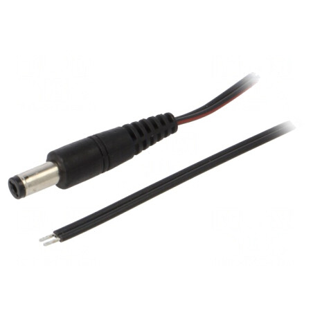 Cablu Alimentare DC 5,5/2,1 Negru 1,5m | Electronic-mag.ro | Componente Electronice