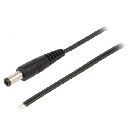 Cablu Alimentare DC 5,5x2,5mm Negru 1,5m | Electronic-mag.ro | Componente Electronice