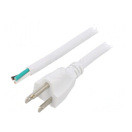 Cablu NEMA 5-15 3x16AWG PVC Alb 1m 13A 125V