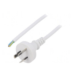 Cablu Alb 1,5m PVC 3x0,75mm2 Mufă AS/NZS 3112 | Electronic-mag.ro | Componente Electronice
