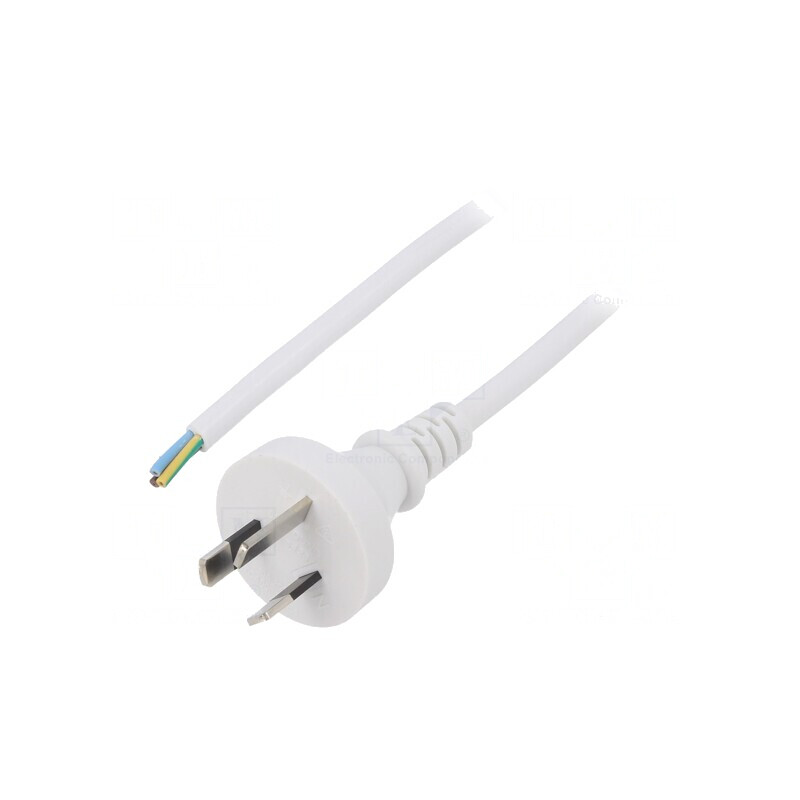 Cablu Alb 1,5m PVC 3x0,75mm2 Mufă AS/NZS 3112 | Electronic-mag.ro | Componente Electronice