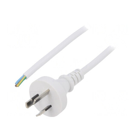 Cablu Alb 1,5m PVC 3x0,75mm2 Mufă AS/NZS 3112 | Electronic-mag.ro | Componente Electronice