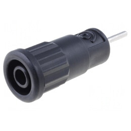 Soclu banană 4mm negru panou 36A 1kV | Electronic-mag.ro | Componente Electronice
