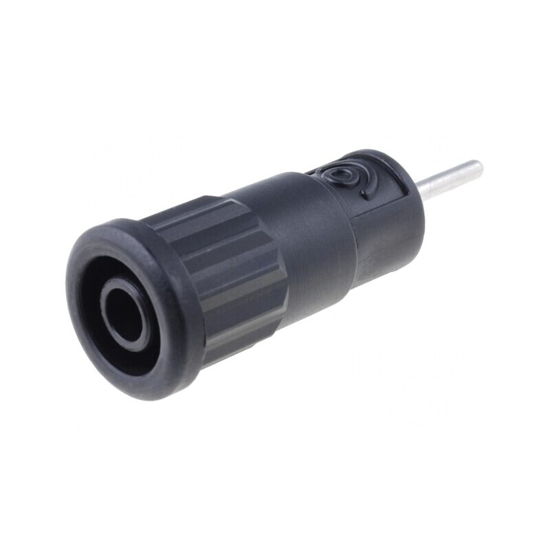Soclu banană 4mm negru panou 36A 1kV | Electronic-mag.ro | Componente Electronice