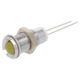 Lampă LED Convex Galbenă Ø8mm pentru PCB Alamă | Electronic-mag.ro | Componente Electronice